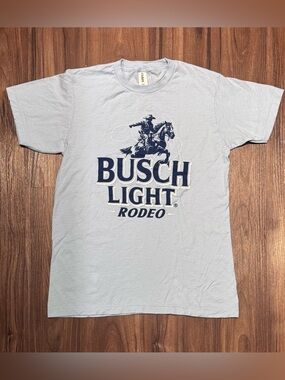 New Busch Light Rodeo Blue Short Sleeve Shirt Top – S